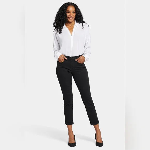 NYDJ Margot Girlfriend Black Jeans Cool Embrace Lift Tuck Rolled Cuffs Size 18W - Picture 13 of 13